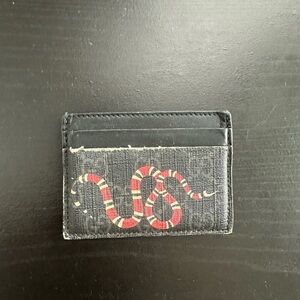 Gucci Black and Red Snake Card Holder